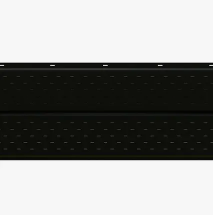 Фото №0 Сайдинг Потолочно-фасадная панель «Софит» перфорированный Premium, 0.5 мм RAL 9005, Черный янтарь