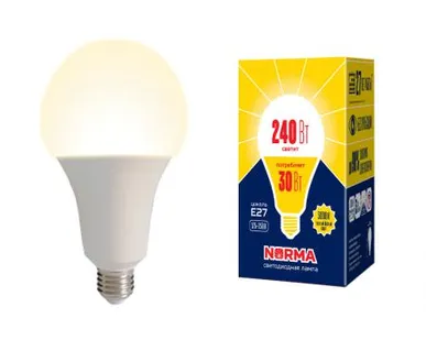 фото Лампа LED-A95-30W/3000K/E27/FR/NR Лампа светодиодная. Форма "A", матовая. Серия Norma. Теплый белый свет (3000K). Картон. ТМ Volpe