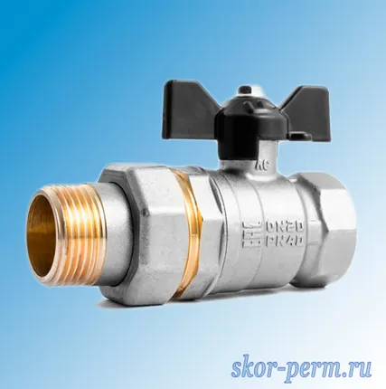 Фото №0 Кран шаровой LD 20 Ру40 бабочка, с накидной гайкой