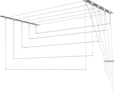 фото Сушилка для белья 1,7м (5 стержней) "Лиана" потолочная белая 170*43*150 см