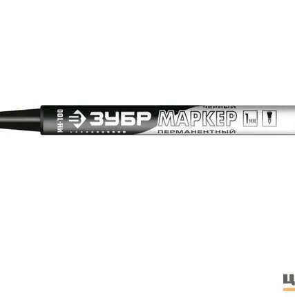 Фото №0 Маркер перманентный ЗУБР ПРОФЕССИОНАЛ МП-100 заостренный наконечник, 1 мм, черный