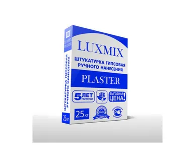 фото РусГипс LUXMIX PLASTER 25кг Штукатурка гипсовая ручного нанесения