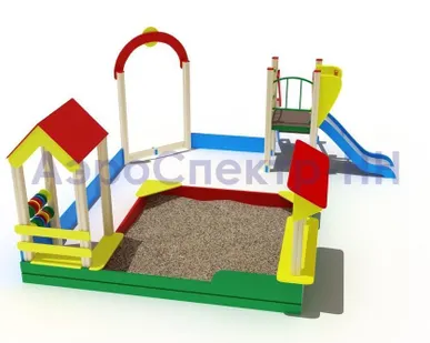фото Песочный дворик с горкой (ИО 540, ИО 541, ИО 542, ИО 539, ИО 545)