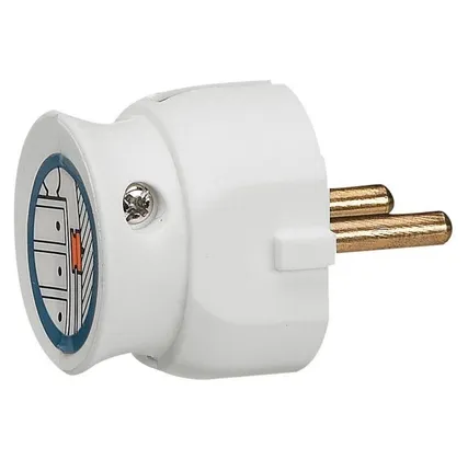 Фото №0 Вилка электрич. каб. Helium 16А 2P плоская бел. Leg 050183