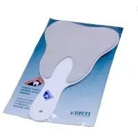 фото Зеркало в форме зуба с ручкой для пациента, 17 см х 14 см, цвет корпуса: белый, KRISTIDENT