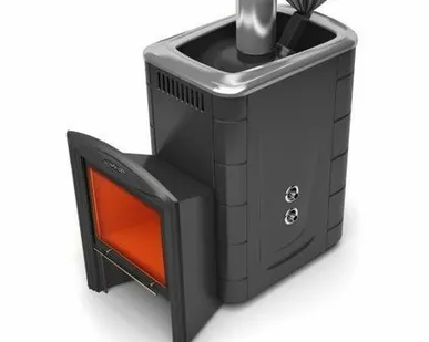 фото Печь банная "ГЕЙЗЕР 2014 Inox" витра, Антрацит (ТМФ)