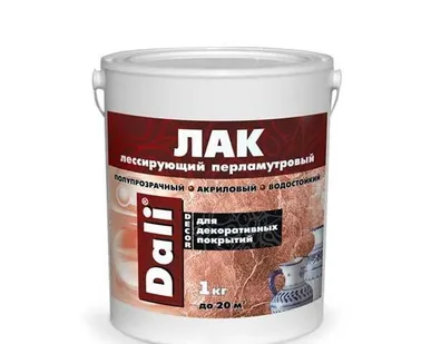 фото Лак Dali-Decor лессирующий перламутровый серебро 1кг Россия