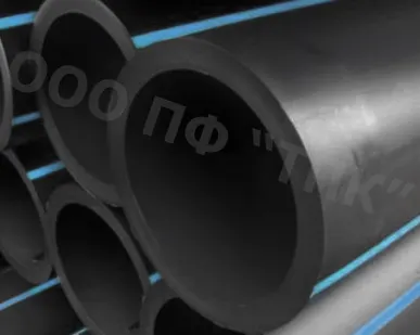 фото Труба ПНД тип "Т" (SDR11)-140 * стенка 12,7 техническая с синей полосой L12