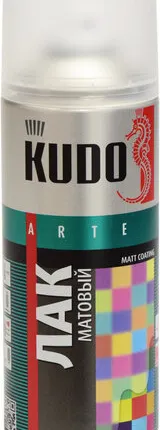 Фото №0 Лак KUDO Лак аэрозольный акриловый KUDO матовый цвет прозрачный 520 мл