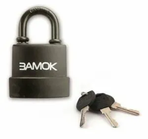 фото Замок навесной 45мм влагостойкий с чехлом из ПВХ