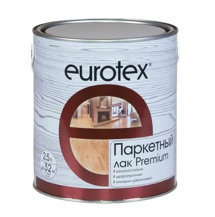 Фото №0 Eurotex - Premium (лак паркетный) глянцевый 2,5 л