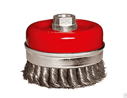 Фото №0 Щетка для УШМ MATRIX 125мм, М14,"чашка", крученая металл. проволока