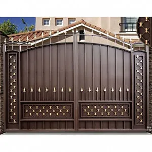 фото Металлические распашные ворота (V-6)