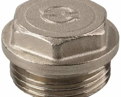 фото Заглушка GENERAL FITTINGS, 6-гр.гол. с приж.шайбой никел.латунь нар.резьба1