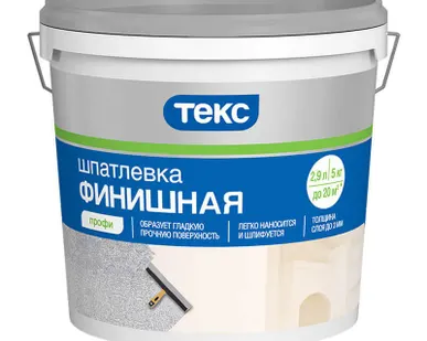 фото Шпатлевка латексная финишная, белый ТЕКС Профи 5 кг