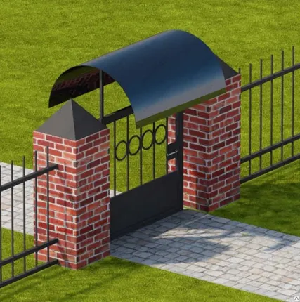 Фото №0 Козырек над калиткой "ЛАДА" 1000*1200 мм (Ш*Г),  на 2-х кронштейнах