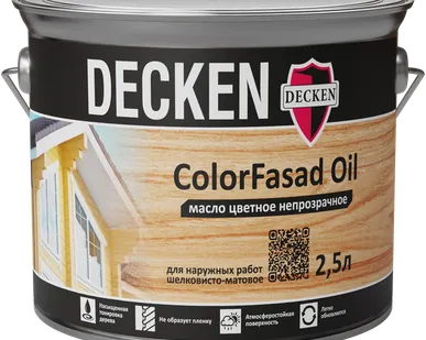 фото Масло цветное непрозрачное Decken ColorFasad Oil тёмно-коричневый 2,5 л