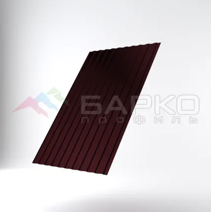 Фото №0 Профлист С-8 -1220 мм (1150 мм) 00000697/45 Коричнево-красный RAL 3011 Полиэстер 0.45