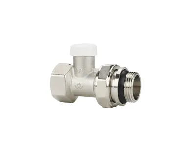 фото Клапан запорный радиаторный прямой 3/4" н.р.-в.р. Varmega VM10313 с самоуплотняющимся полусгоном