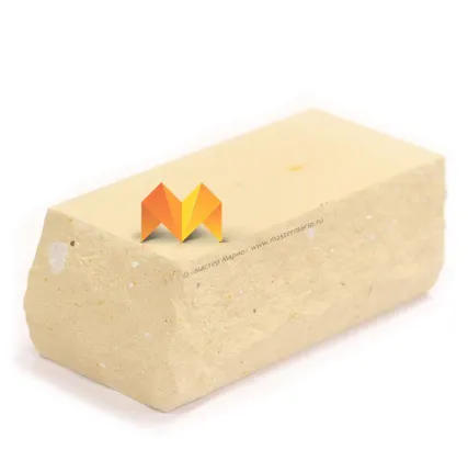 Фото №0 Кирпич Simat «Желтый» рустированный полнотелый утолщенный М-175 (Угловой)