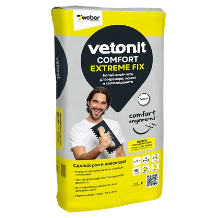Фото №0 Клей ВЕТОНИТ комфорт экстрим фикс. C2 TE S1 /20 кг/54ш/белый клей-гель