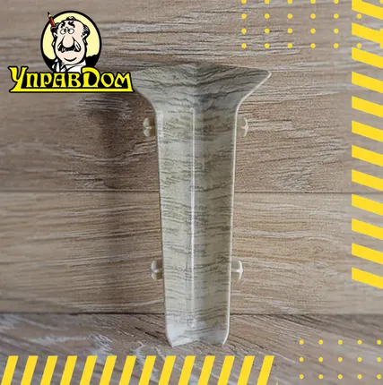 Фото №0 Плинтус Winart Угловой внутр. Quadro 80 мм/ 316 Дуб Эдвин