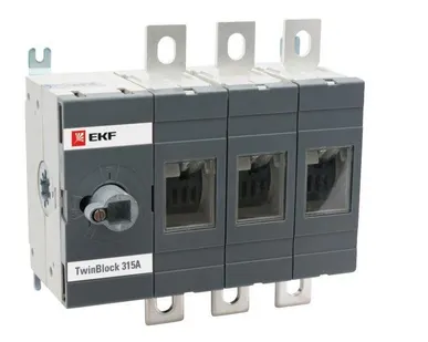 фото Рубильник 3п 315А без рукоятки управления TwinBlock PROxima EKF tb-s-315-3p