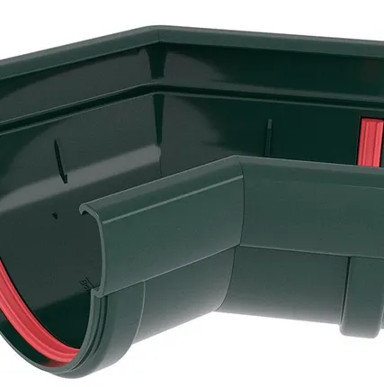 Фото №0 Угол желоба 135 град. 135 ПВХ Grand Line зелёный (RAL 6005)