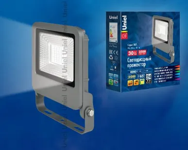 фото Прожектор ULF-F17-30W/NW IP65 195-240В SILVER Прожектор светодиодный. Белый свет (4000K). Корпус серебристый. TM Uniel.