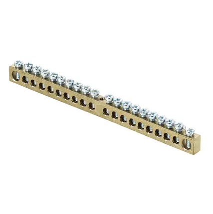 Фото №0 Шина PEN "ноль-земля" 6х9 20 отвер. латунь крепеж по центру PROxima EKF sn0-63-20