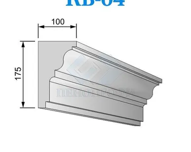 фото Фасадные венчающие карнизы из пенопласта (пенополистирола) КВ-04 ПСБ-С-25Ф