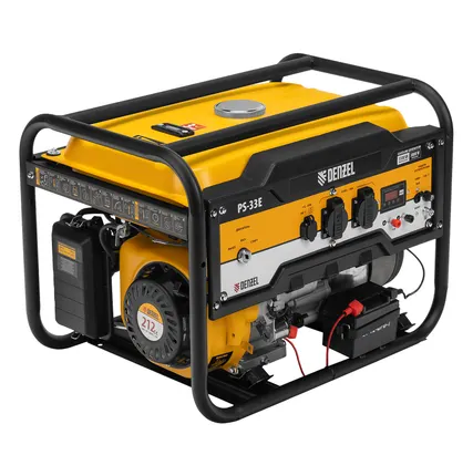 Фото №0 Генератор бензиновый PS-33E, 3.3 кВт, 230В, 15 л, электростартер Denzel