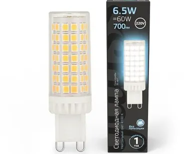 фото Светодиодная лампа Gauss 6,5W 770Lm 4100K G9 107309206