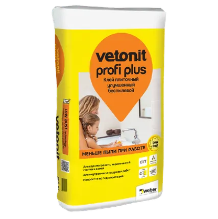 Фото №0 Клей ВЕТОНИТ Профи плюс. C1 T для наружных и внутренних работ / 25 кг/48шт
