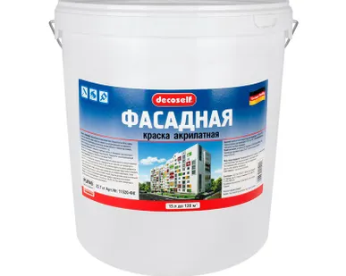 фото Краска фасадная акрилатная бесцветная База D, Decoself Pufas 15 л.