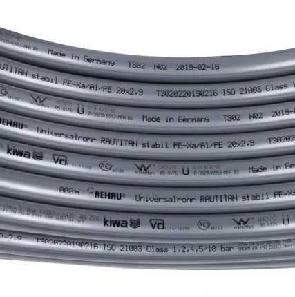Фото №3 Труба PEXa 16,2*2.6 REHAU Stabil RAUTITAN Platinum (100м) с кислородным барьером, серая