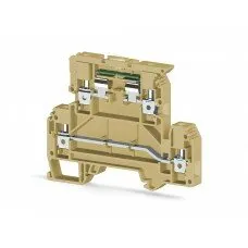 Фото №0 Klemsan AVK 4 FS; Клеммник 2-х ярусный с держ. предохр. (5х20, 5х25) на DIN-рейку, 4 мм.кв., с индикацией 24VDC (серый)