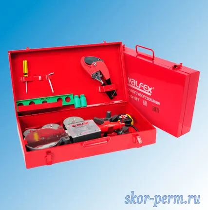 Фото №0 Комплект оборудования VALFEX VWM-04 для сварки полипропилена (50-63-75 мм), 2000 Вт, металлический кейс