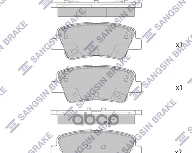 фото SP1907 SANGSIN BRAKE Колодки тормозные задние Sangsin brake арт. SP1907