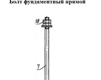 фото Болт фундаментный прямой ГОСТ 24379.1-2012 5 М42х600