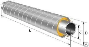 фото Труба бесшовная г/к в ППУ-Оц изоляции 57/6,0/140