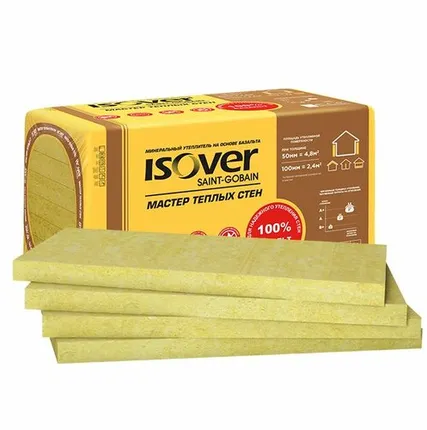 Фото №0 Утеплитель ИЗОВЕР Мастер Теплых Стен 1000*600*50 4,8м2, 0,24м3, 8п