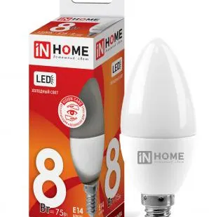 фото Лампа светодиодная LED-СВЕЧА-VC 8Вт 230В Е14 6500К 600Лм IN HOME